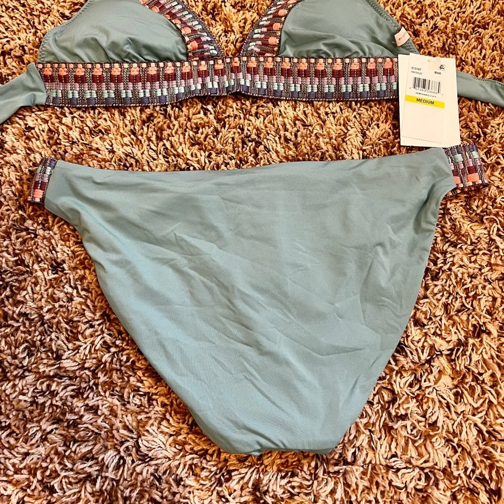 Teal Beaded Bikini Set - Picture 7 of 9